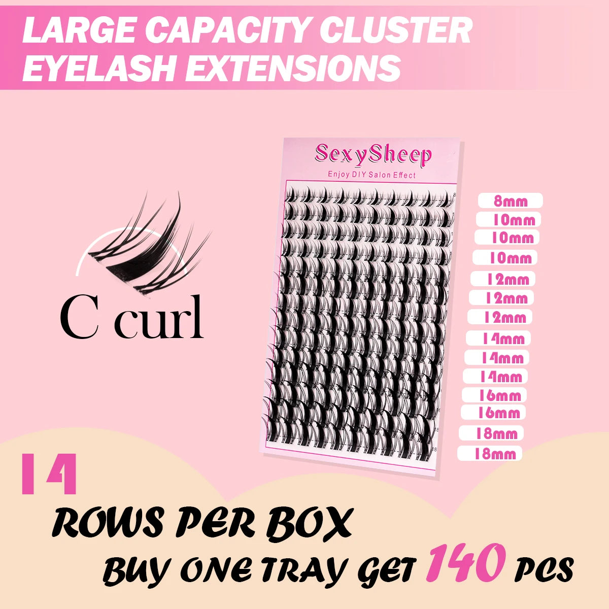 Eyelash Clusters Kit Reusable Soft Eyelash Extension With Bond&Seal Lash Tweezers Glue Remover Full Makeup Tool