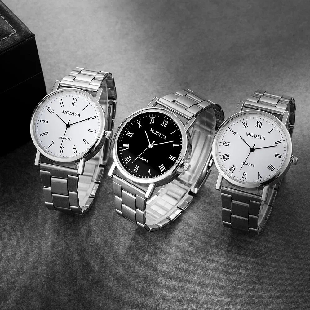 Men Watches Reloj Hombre Fashion Retro Casual Business Quartz Watch for Men Steel Band Roman Number Dial Wristwatches Montres