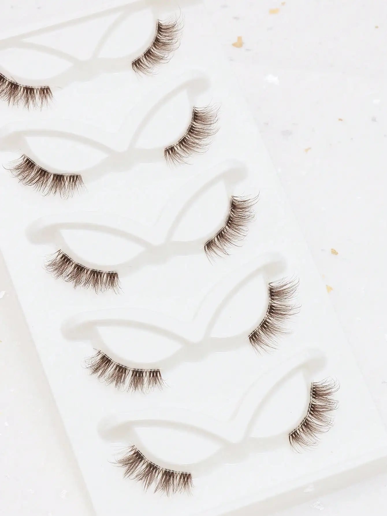 5/7/10 Pairs brown DIY Lashes Natural Clear Eyelash Volume Natural Eyelashes Soft Cross Cat Lashes Extended Outer Corner Eyelash