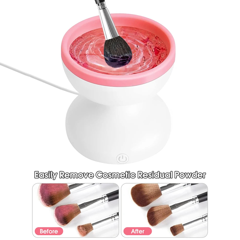 Makeup Brush Cleaning Tool Portable Electric Makeup Brush Cleaner Machine With USB Charging Automatic Cosmetic Brush