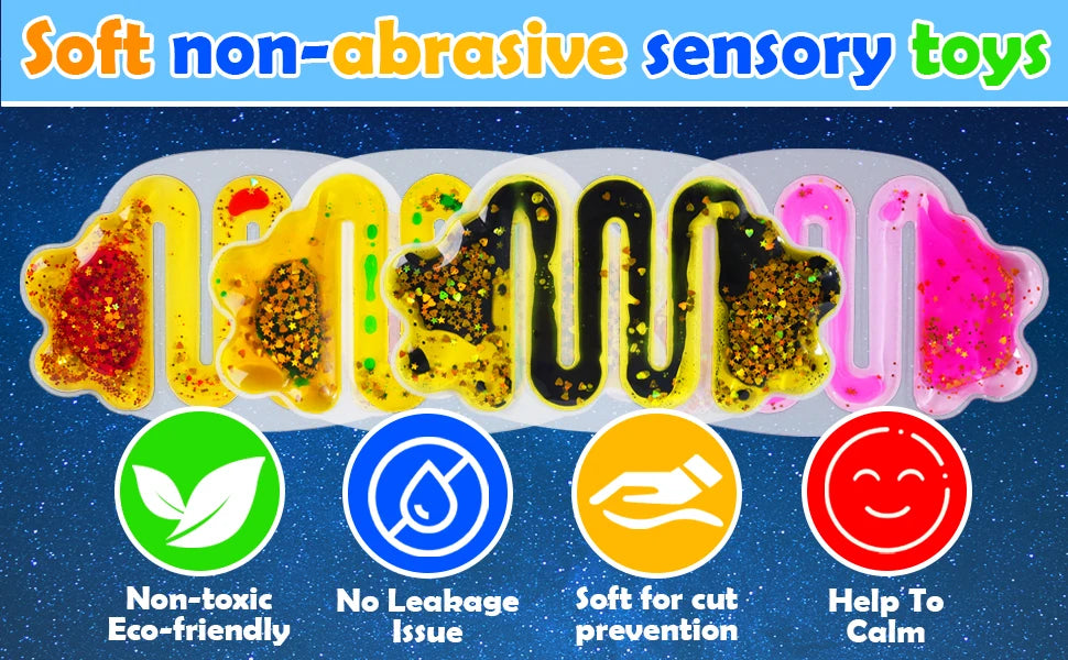 Tactile Stimulation Squishy Sensory Tubes Autism-Friendly Fidget Toy Squishy Sensory Tubes Gootoobz Originals 8PCS