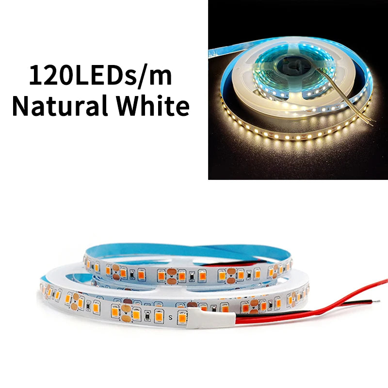 5m DC12V LED Strip light SMD 2835 120LED/m 240LED/m Self Adhesive Flexible Strip Ribbon Home Decor Light Kitchen Lighting