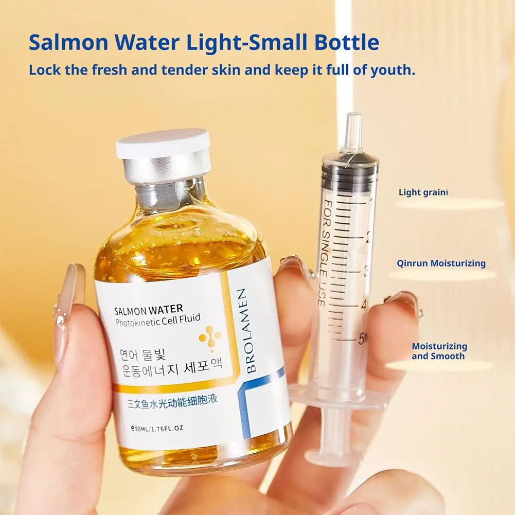 Korean Skin Rejuvenation Essence Salmon Water Light Energy Cell Liquid Serum 24 Hours Continuous Hydration Enhances Firmness HOT