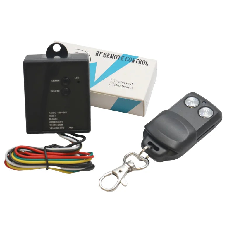Garage Door Gate Opener 12V-24V AC/DC 2 CHS Terminal Block or Cable RF Receiver Connect