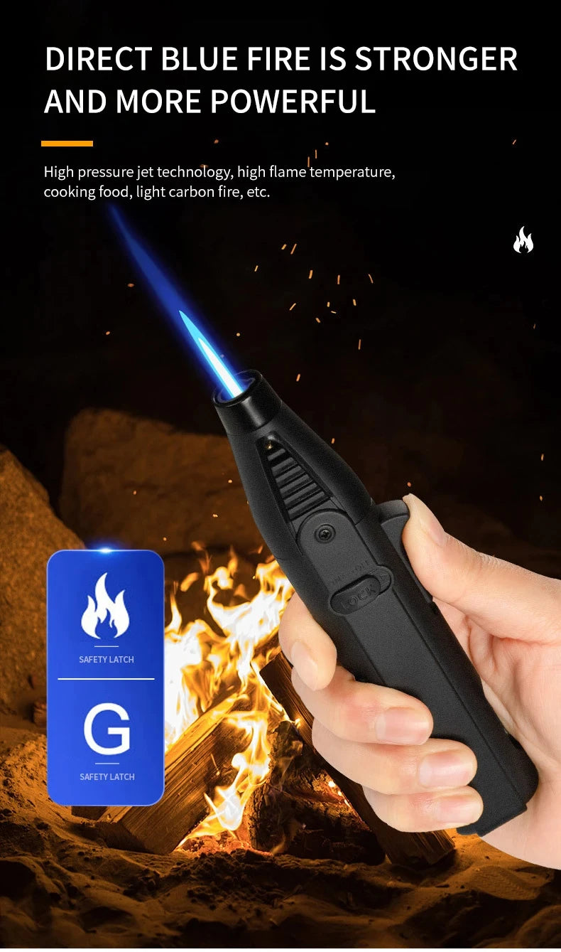 1300℃ Jet Flame Gas Lighter 360 Degree Inverted Turbo Torch Lighter Refillable Butane Kitchen BBQ Ignition Gun Windproof Lighter
