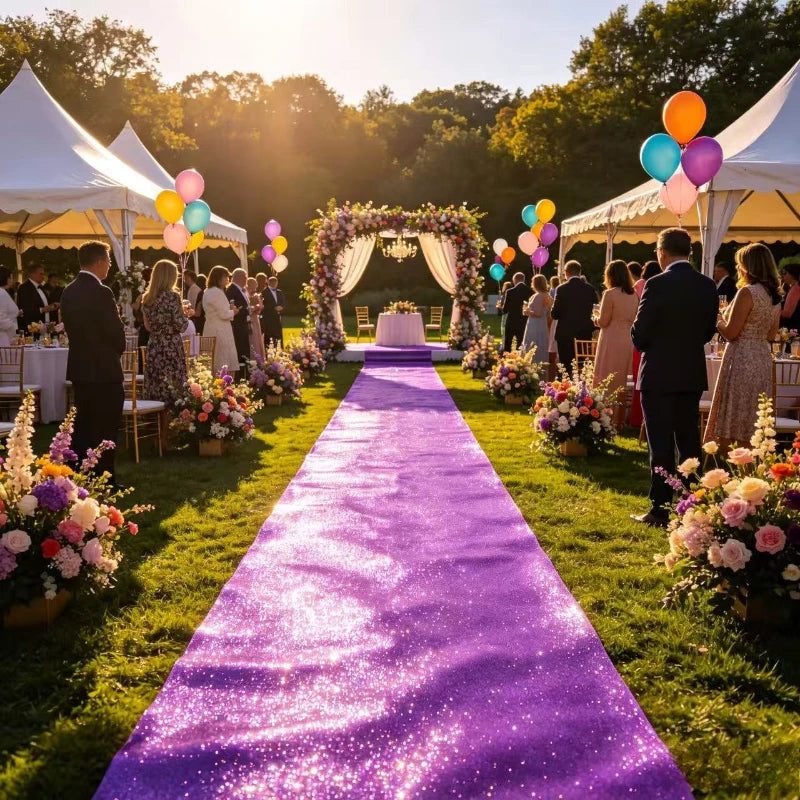 Purple Carpets Are Used To Decorate Wedding Passages, Indoor and Outdoor Carpets, Holiday Celebrations and Parties.