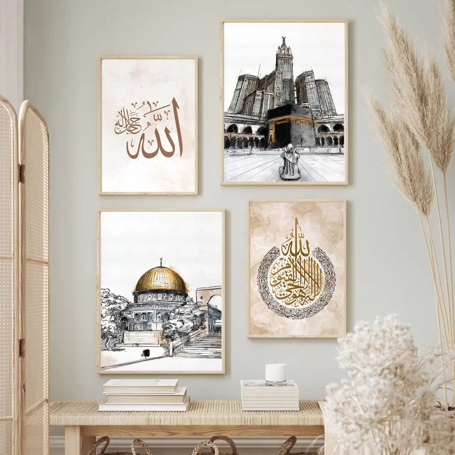 Islamic Kaaba Masjid Nabawi Ramadan Quran Wall Art Canvas Painting Nordic Posters And Prints Wall Pictures For Living Room Decor
