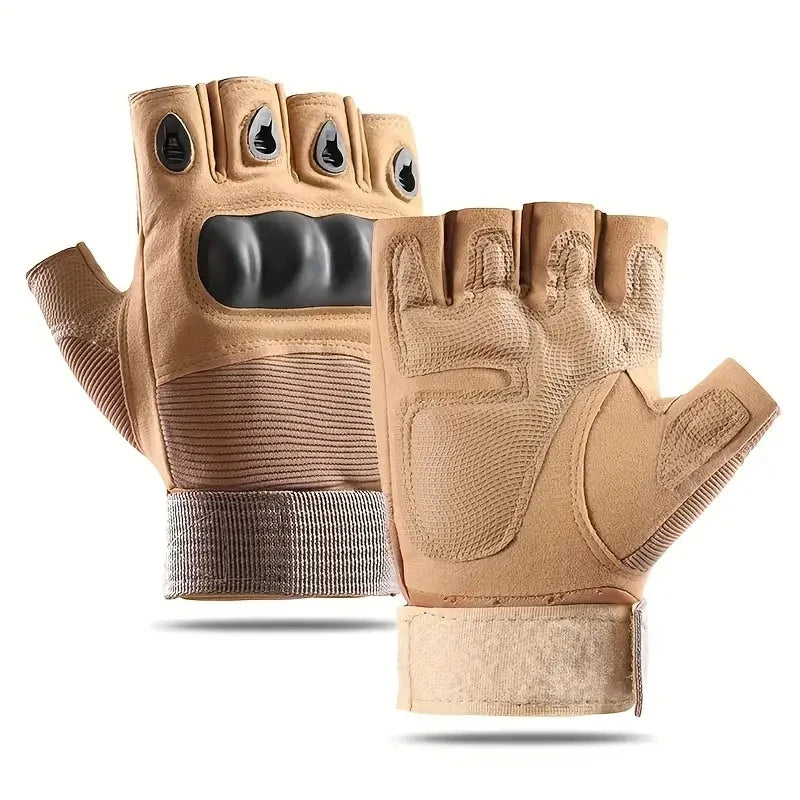 1Pair Tactical Fingerless Gloves for Men - Ideal for Outdoor Sports, Shooting, Hunting, Airsoft, and Cycling