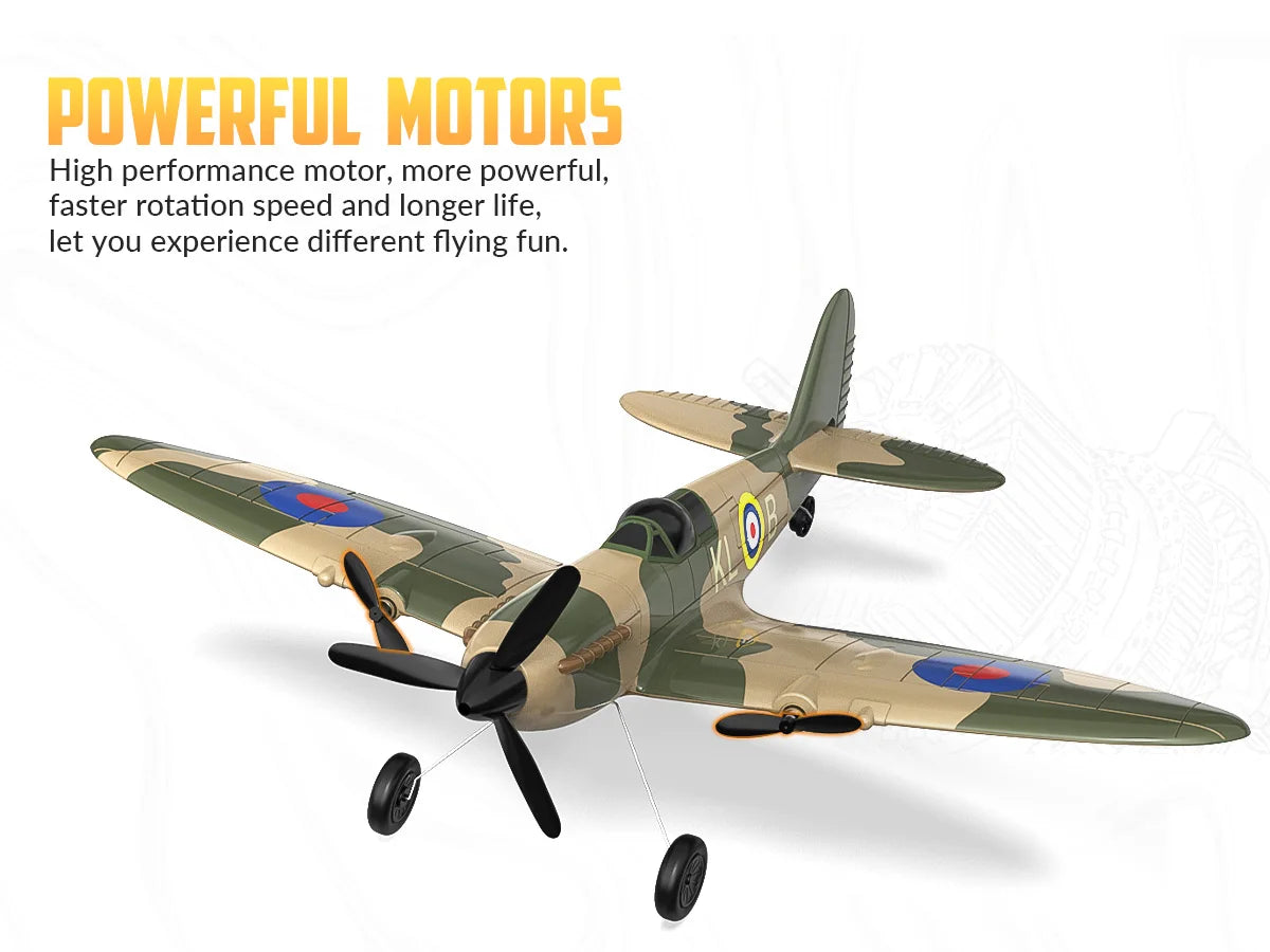 Spitfire RC Plane 2.4G 3CH Gyro Stabilizer Fixed Wing EPP Foam 400MM Wingspan Airplane RTF Fighter for Boys Children