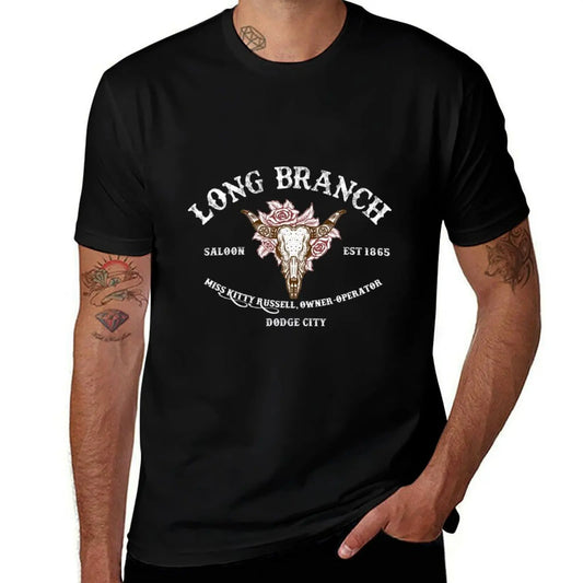 Long cotton shirts summer shirts man t T-Shirt Gunsmoke t T-Shirt Branch men 100% Saloon casual t for man shirt