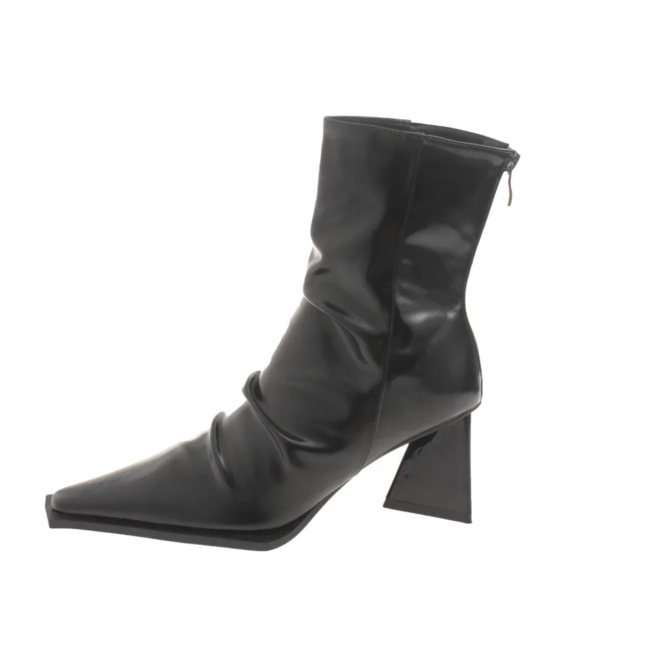 Horse Boots Female Ins Pointed Pink Skinny Boots 2023 Winter New Patent Leather Thick with Fashion High Heel Short Boots