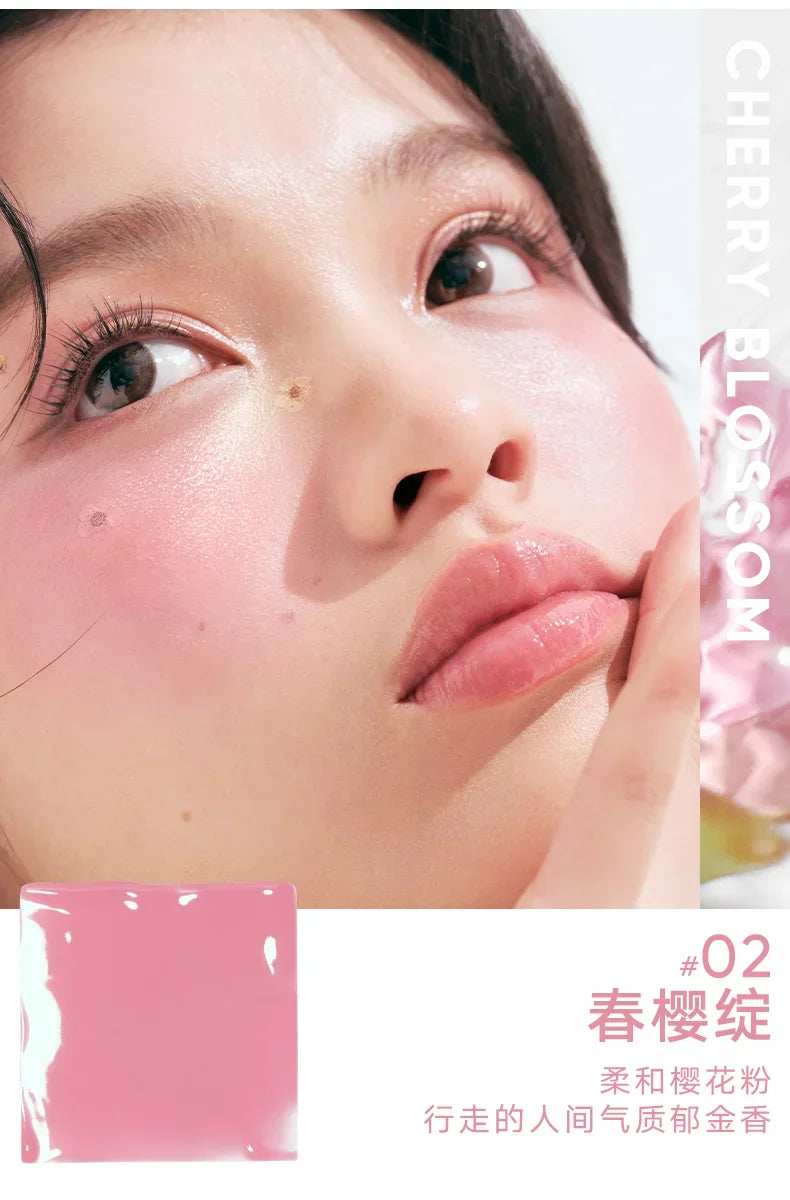 Judydoll Water Light Cream Hydrating Blush Multi Purpose Moisturizing High Light Expanding With Puff Long-lasting Face Makeup
