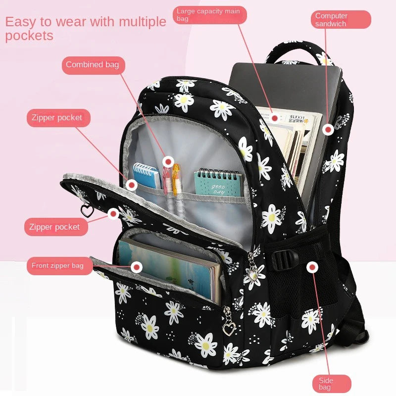 3 Pcs Set Children's Backpacks Cute Student School Bag for Teenage Girls Waterproof School bags With Lunch bag Pencil Case