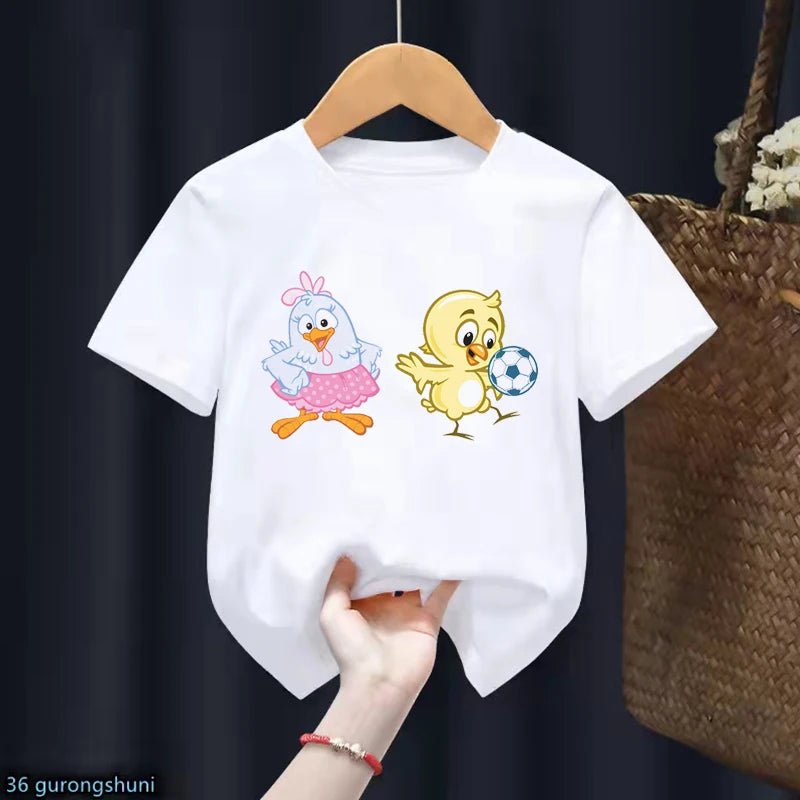 New Kids tshirt Cute Contos CláSsicos Com A Galinha Pintadinha Cartoon tshirt Summer Boys t-shirts Fashion Kawaii Girls t shirts