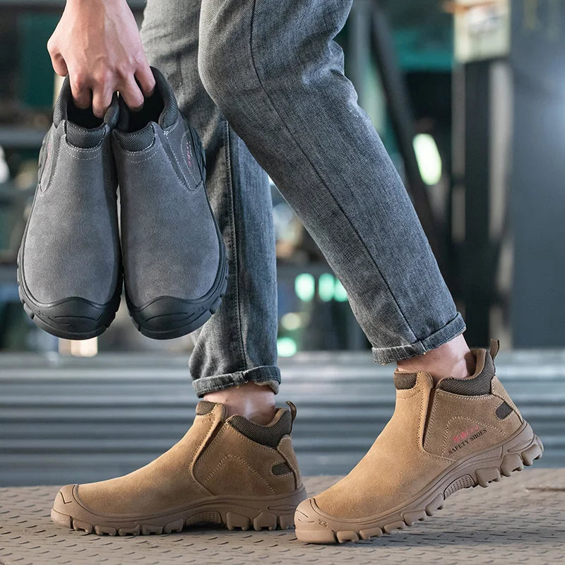 Safety Shoes Men Steel Toe Work Shoes Anti-smash Anti-puncture Indestructible Shoes Protective Boots Construction Work Shoes