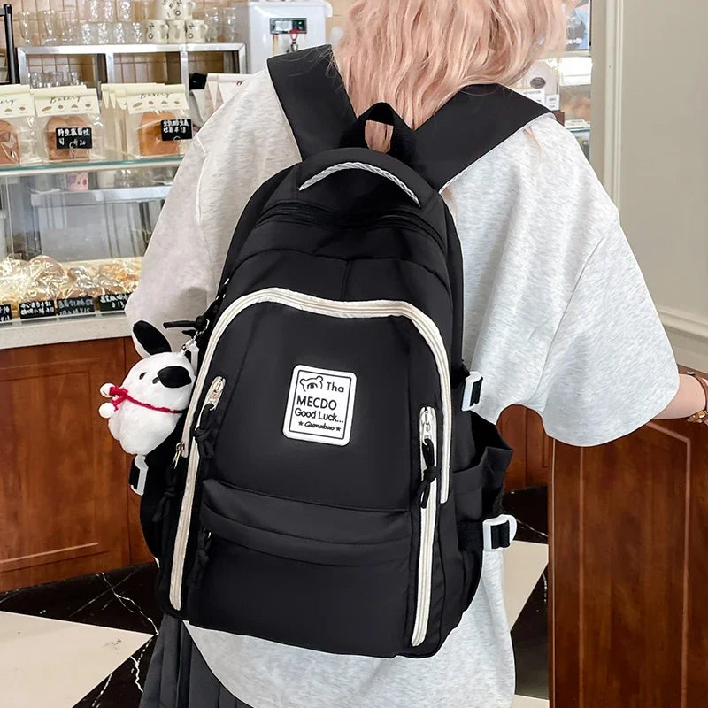 College Style Color Blocked Student School Bags Lightweight Large Capacity Multi-layer Storage Computer Backpack Campus Travel
