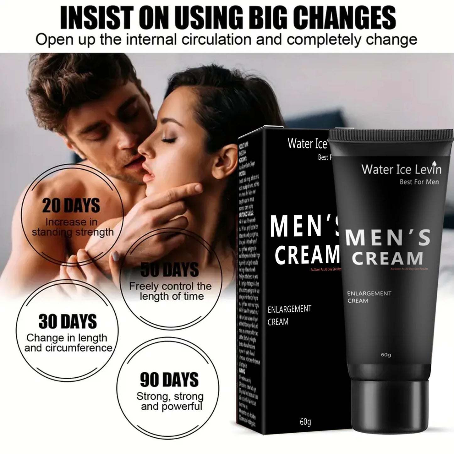 Men's Skin Friendly Massage Cream - 60g, Alcohol-Free, Suitable for All Skin Types, Deeply Nourishes and Moisturizes, and Improves Secretary Attractiveness, Ideal for Men's Personal Care