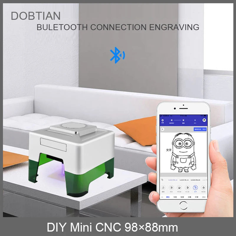 New Laser Engraver DIY Mark Printer Cutter Woodworking Machines Plastic 3000mw Bluetooth Mini Engraving Machine