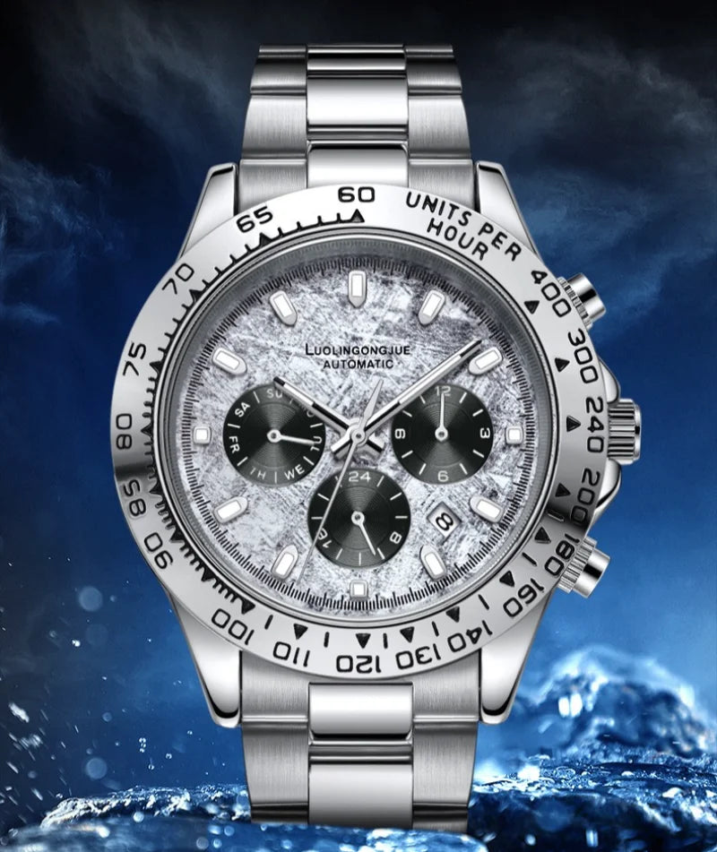 Fully automatic mechanical watch, business-style, luminescent, waterproof, men's mechanical watch, sapphire crystal glass mirror