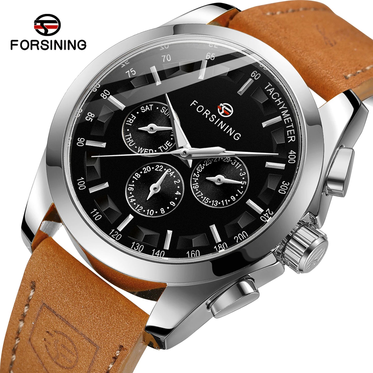FORSINING Men Watches Automatic Mechanical Watch Luxury Gold Clock Genuine Leather Waterproof Watch Men Military Wristwatch Man