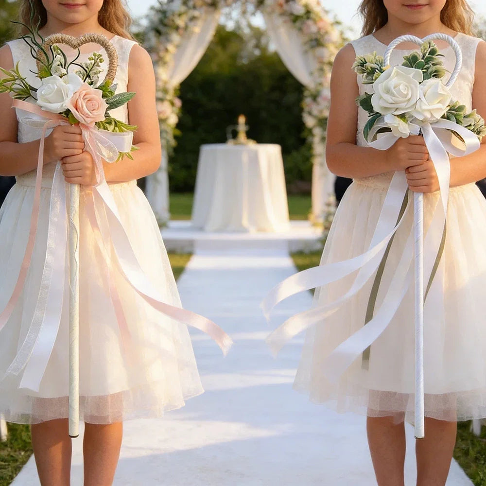 Wedding Love Fairy Wand, Flower Girl Wand Bridesmaids Holding Flower Wands Brides Holding Magic Wands Wedding Photography Props