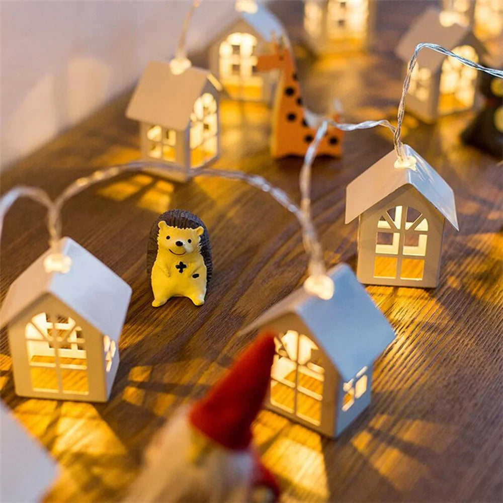 Christmas House Style Fairy Tale Lamp LEDNavidad Noel Natal Holiday Decor Christmas Decoration Home Atmosphere Decor Supplies