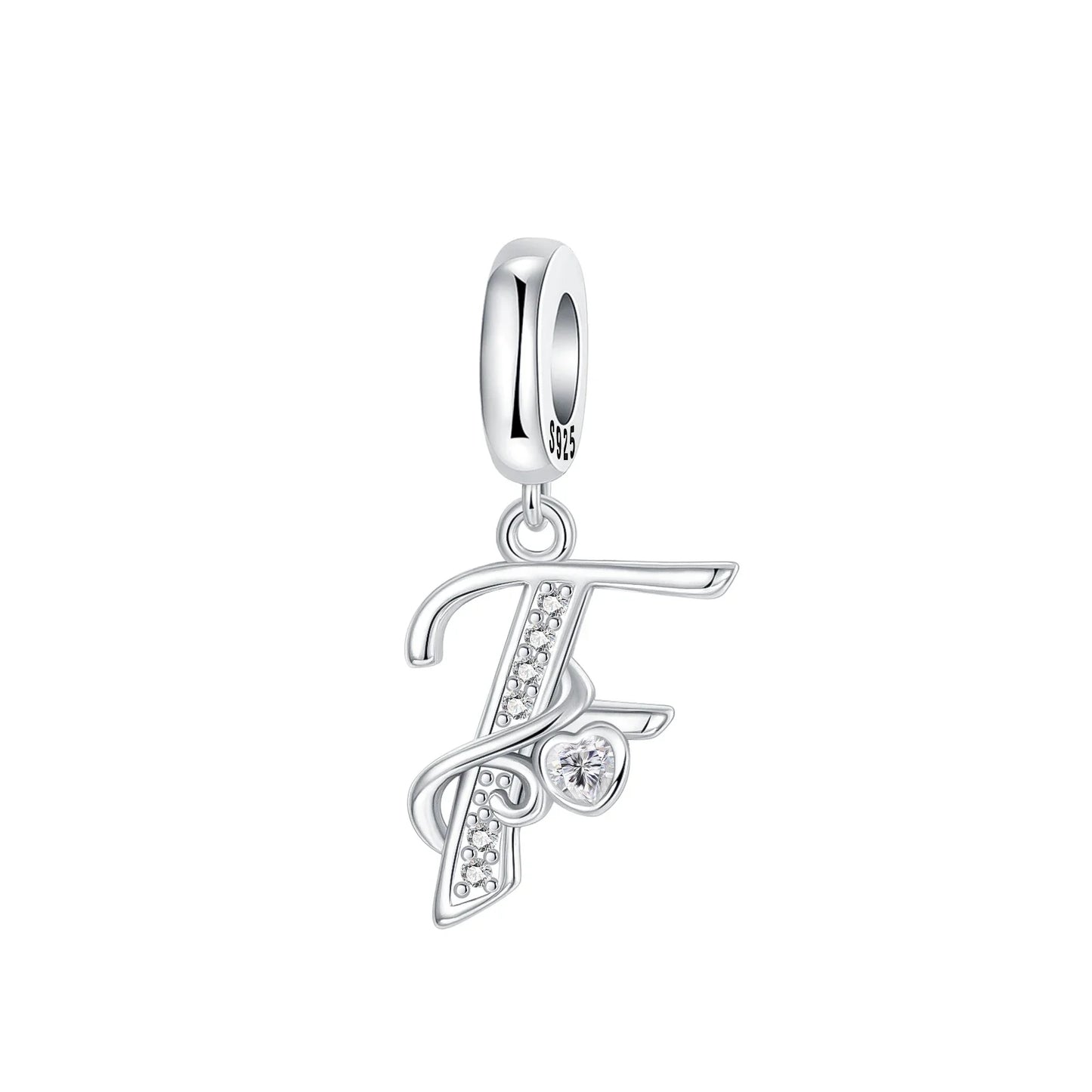 925 Sterling Silver Full series of A-Z letters pendant Charms For Original  Bracelet Charm Necklace Diy Female Jewelry