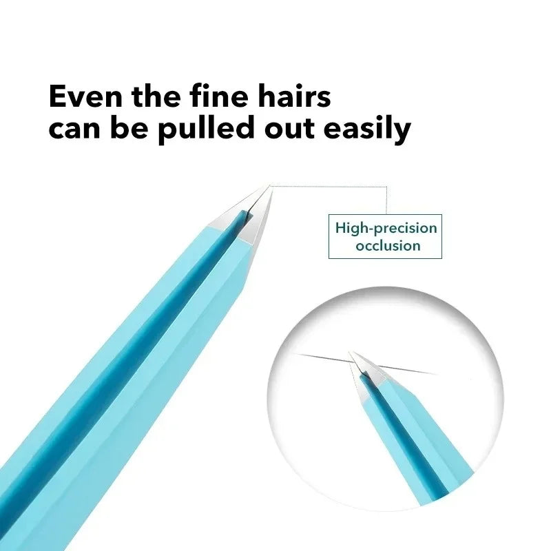 186--  Eyebrow Tweezer Colorful Hair Beauty Fine Hairs Puller Stainless Steel Slanted Eye Brow Clips Removal Makeup Tools