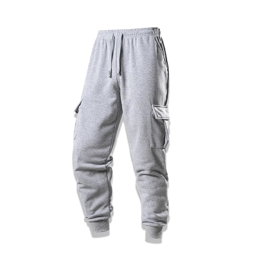 Spring/Autumn Men's Casual Cargo Pants Streetwear Outdoor Comfortable Elastic Waist Drawstring Joggers Hiking Sports Pants