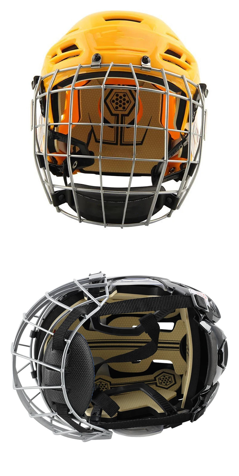 Ice Hockey Helmet Tactical Sports Rugby Adjustable Hockey Helmet Full Face Adult Safety Top Equipment Face Protective Equipment