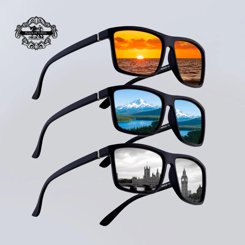Classic Square Polarized Sunglasses Men Women Retro Black Sun Glasses Male Female Fashion Summer Anti Glare Driving Shades UV400
