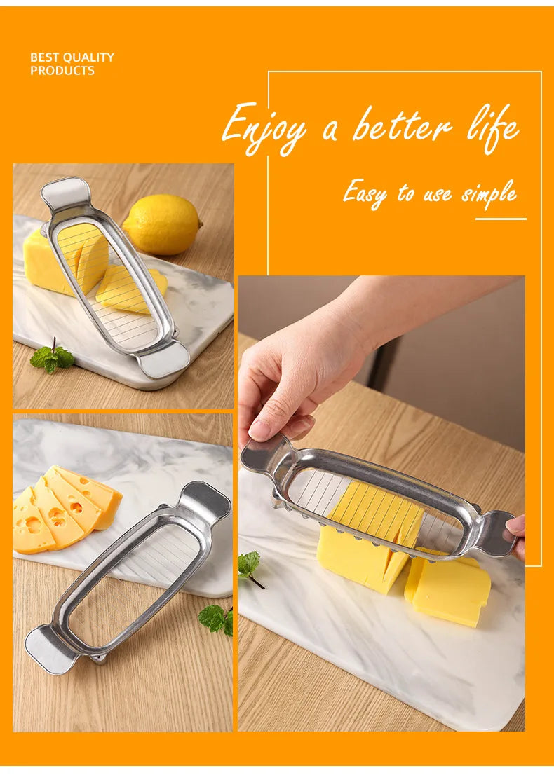 1Cheese Slicer Kitchen Butter Cutter Egg Foie Gras Vegetable Fruit Divider