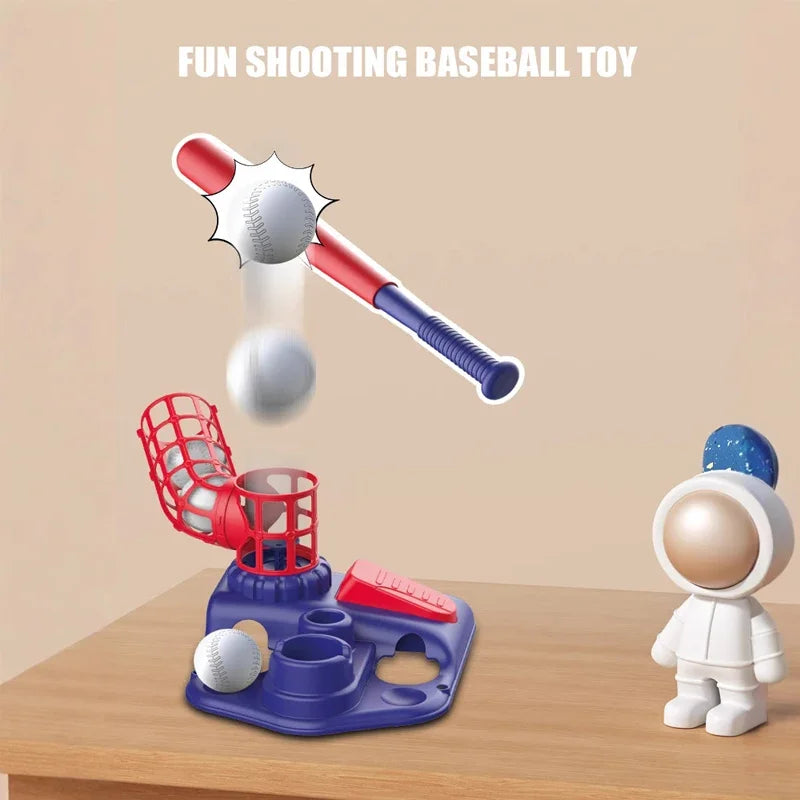 Baseall Set for Kids Indoor Outdoor Sport Toy 3-in-1 Baseball Set with Pitching Machine Adjustable Teeball Batting Toys for Boys