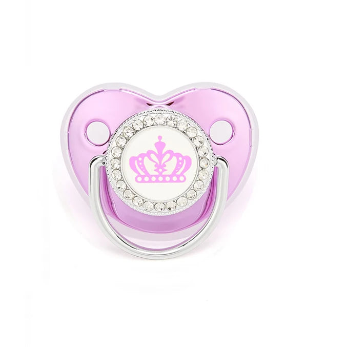 Newborn Pacifier Baby Shower Gift Bling Baby Dummy Silicone BPA Free Infant Nipple New Born Pacifiers For Babies I Love Mum Dad