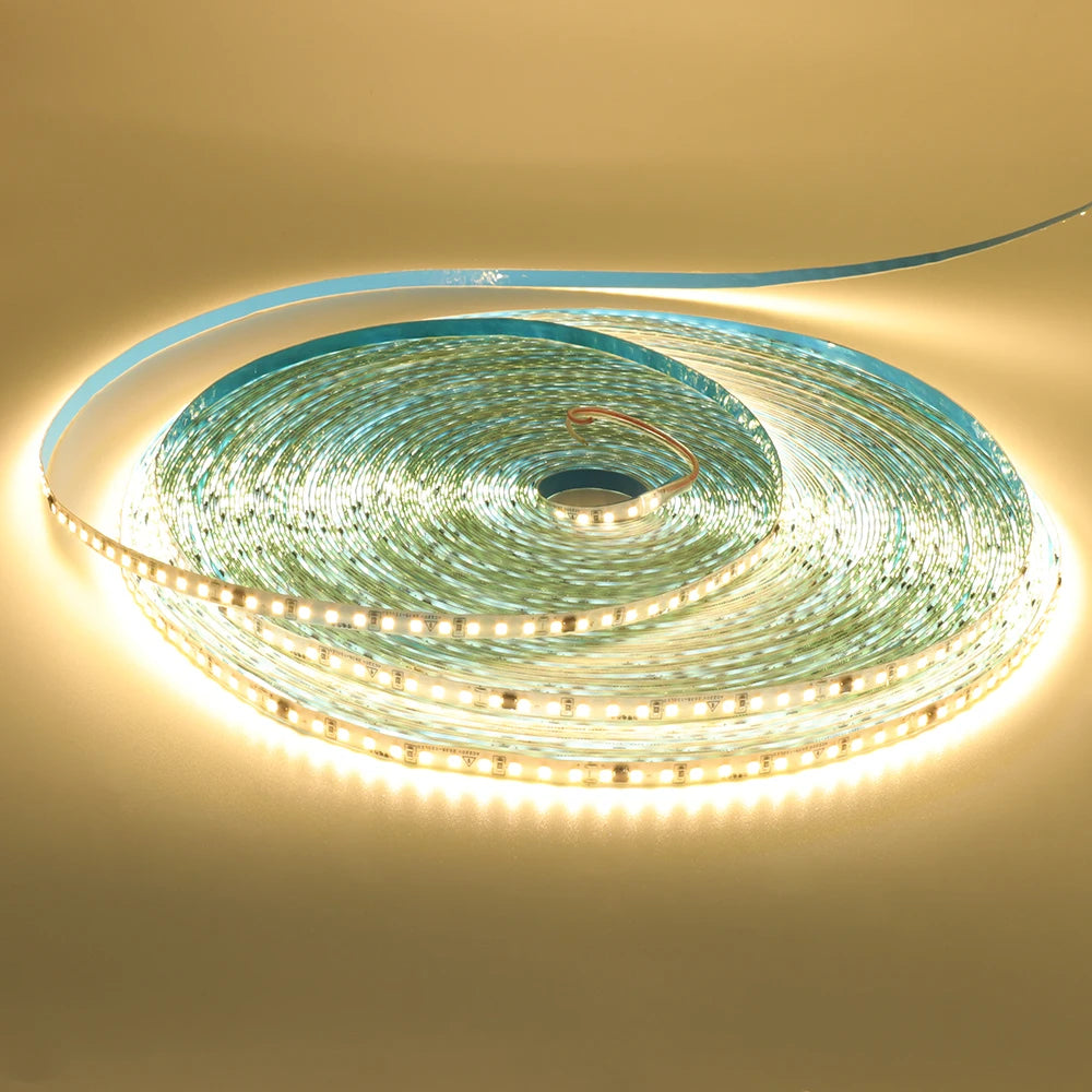 Adhesive Led Light Strip 10M 50M AC 220V 2835 120LEDs/m tiras de luces led Waterproof Ribbon Home Decor 3000K 4000K 6000K