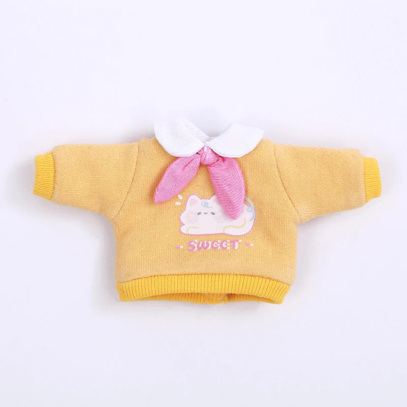 Ob11 Doll Clothes Cute Cat Coats Dolls Hoodies Sweatshirts With Cat Pattern For Obitsu11, Molly, Gsc Body, Ymy, 1/12bjd Doll