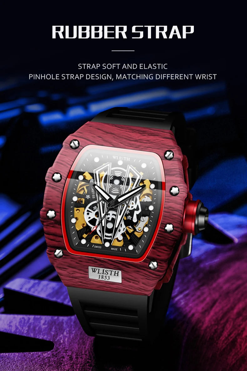 Automatic Watch Mechanical Watches for Man Barrel Type Mechanical Watch Men Waterproof Luminous Business Men Montre Homme