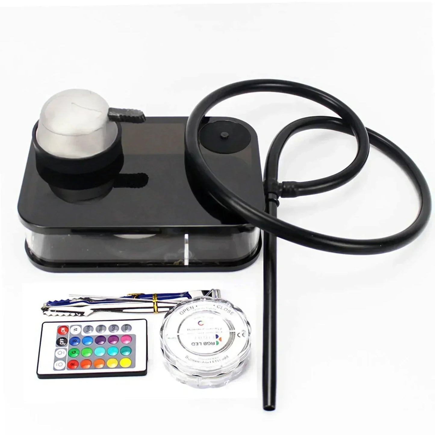 Acrylic Hookah with LED Light Shisha Box Nargile Sheesha Narguile Chicha Cachimbas Water Pipe Shisha Hookah Set Accessory