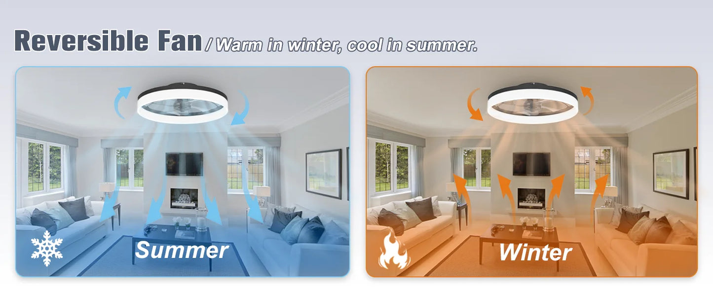 Ceiling fan with light Modern Dimmable Remote Control Ceiling Fans Living Room AC Variable Frequency Fan Ceiling Lamp