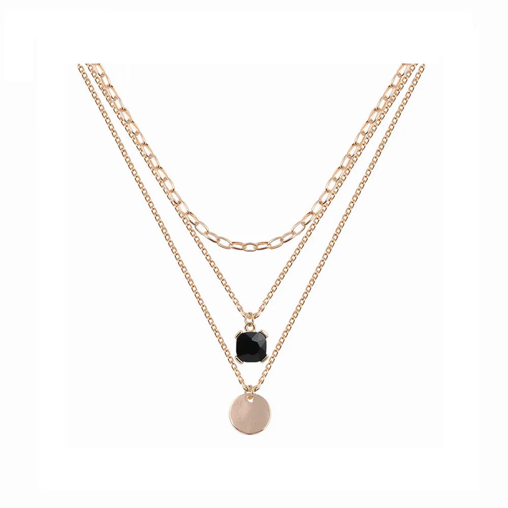 Triple Layered Chain Choker Necklace, Stylish 3-Layer Design, Perfect Accessory for Any, Trendy Jewelry for Women