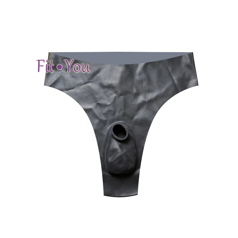 Latex Thongs T-version Underwear Seamless Briefs with hole exotic under Pants sexy bikini