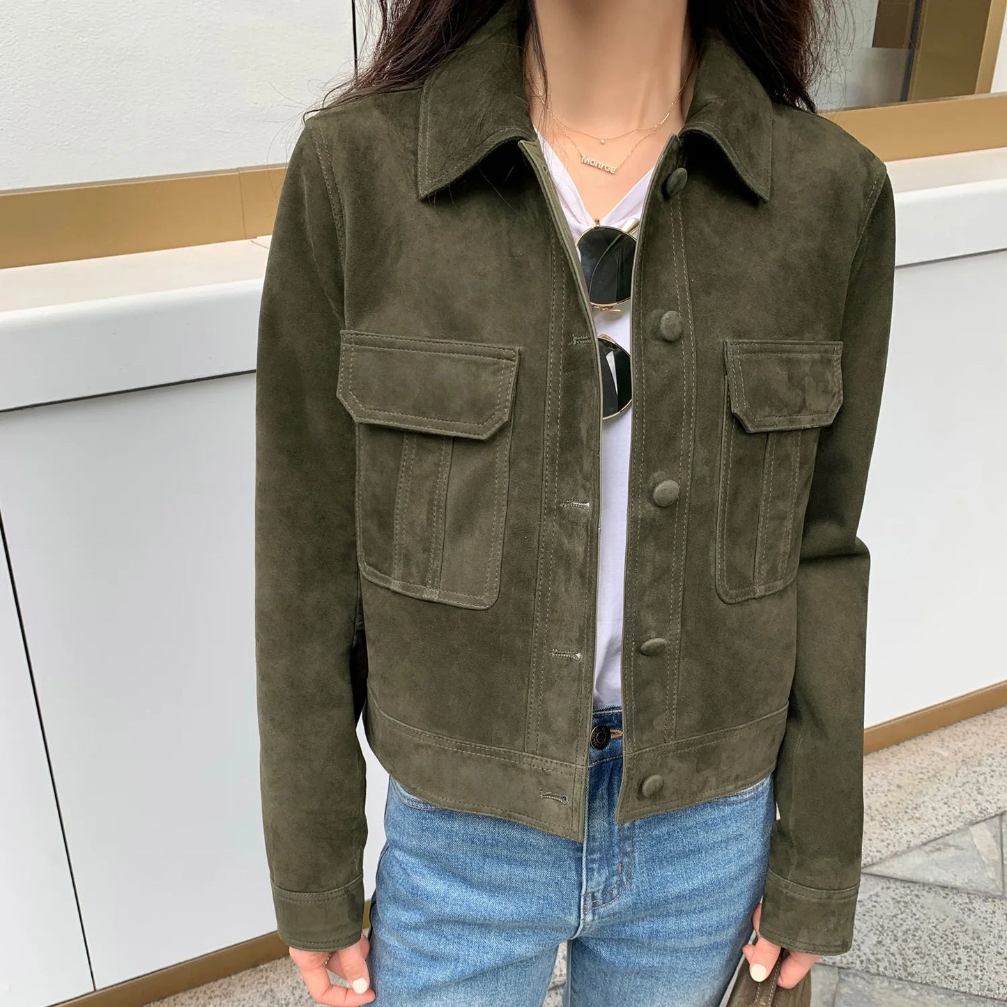 Casual Quality Leather Jacket For Women 2025 Spring Cashmere Suede Leather Coat Female Slimming Versatile Jaqueta Streetwear