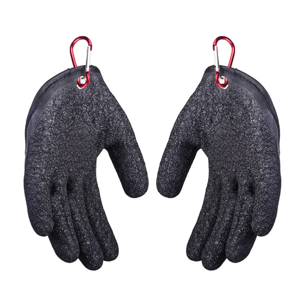 Anti-Slip Full Finger Fishing Gloves Cutproof Durable Work Gloves Fisherman Protect Hand Fish Grab Latex Hunting Gloves