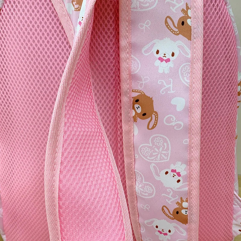 Cute Sugarbunnies Schoolbag Large Capacity Student Backpack Girl Heart Sweet Travel Portable Backpack Girl Holiday Best Gift
