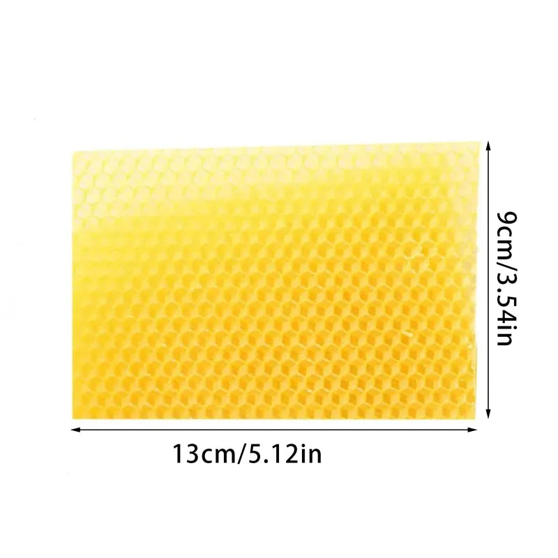 10Pcs Natural Beeswax Sheets Honeycomb Sheet Hive Cell Frame Wax Foundation for Candle Making Craft Beekeeping DIY Supplies