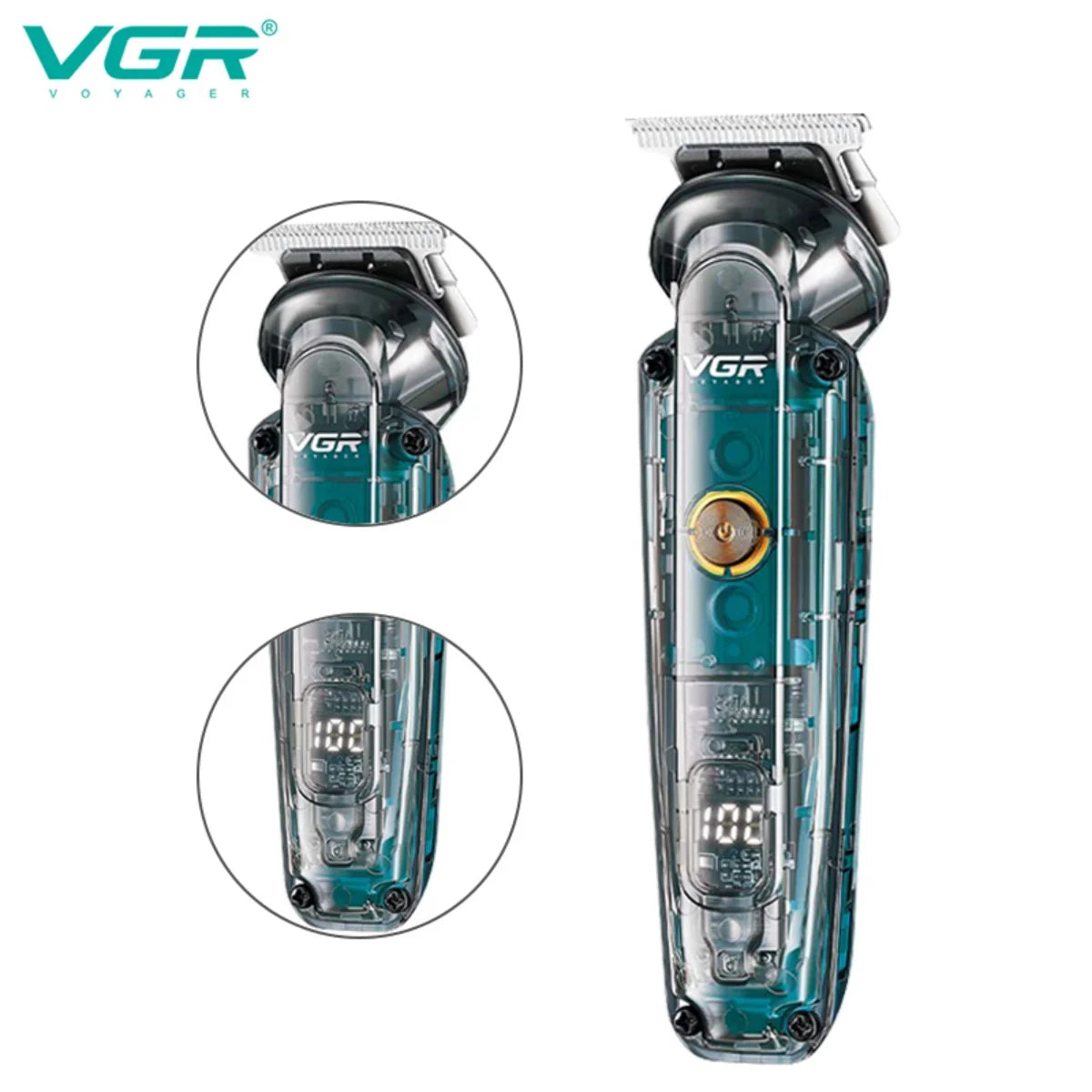 VGR Hair Trimmer Electric Barber Hair Cutting Machine Cordless Hair Clipper Beard Shaver Multifunctional Trimmer for Men V-102