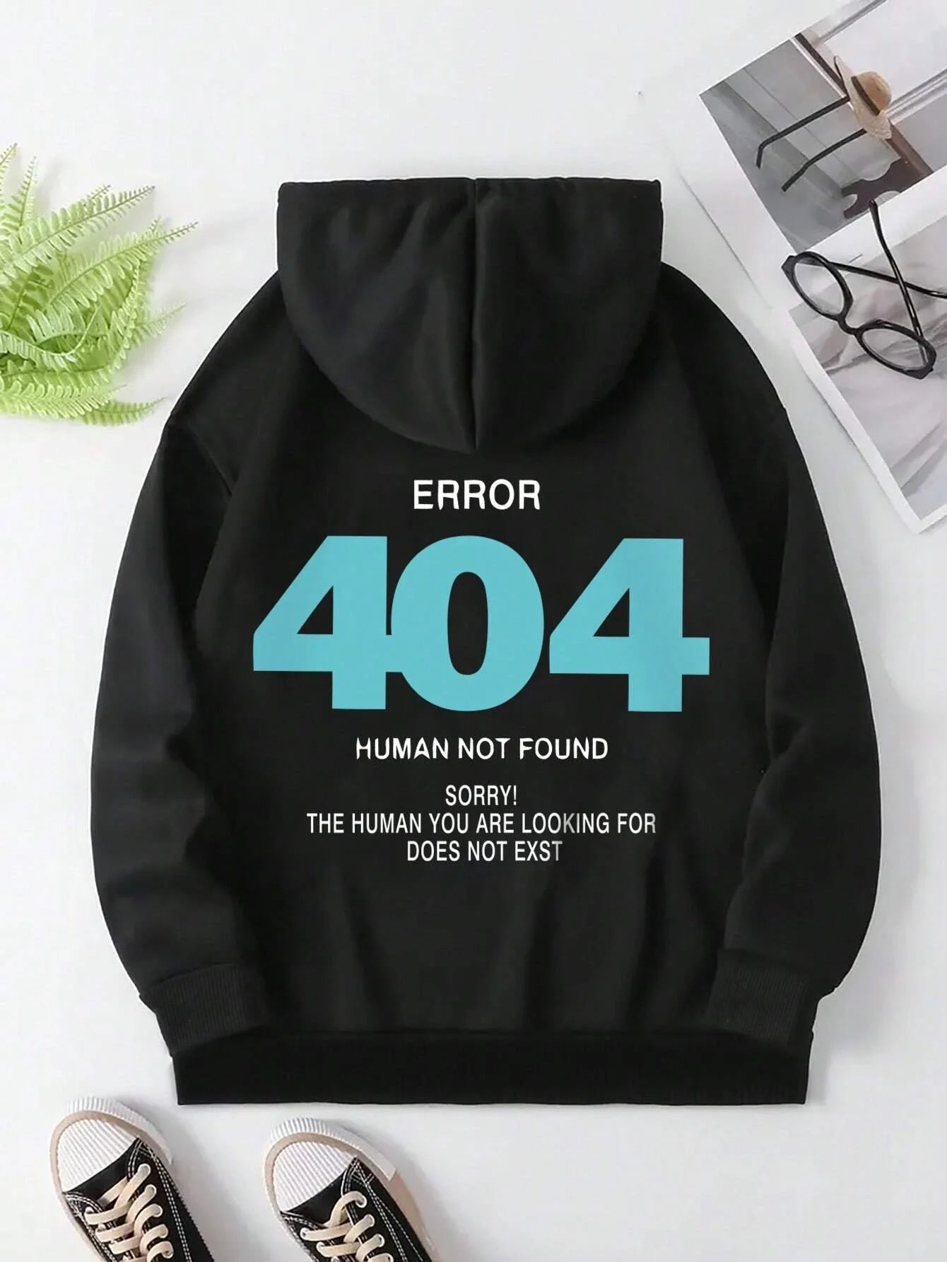Women's Hoody Error 404 Human Not Found sorry Prints Hoodies Fleece Long Sleeve Oversized Clothes Hip Hop Street Pullover