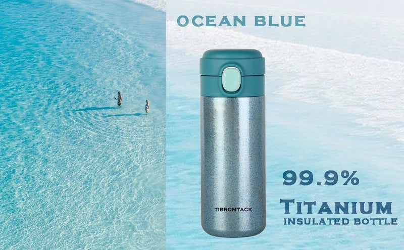 Titanium Insulated Water Bottle with Flip Lid and Double Vacuum, Bpa Free, Keep Cold and Hot Drinks, 12 Hours