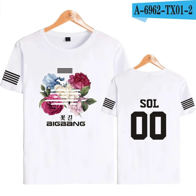 BIGBANG T Shirt Kpop G DRAGON T.O.P T Shirt Women Men Summer Short Sleeve Tee Korean Popular Fashion Gdragon Clothes For Fans