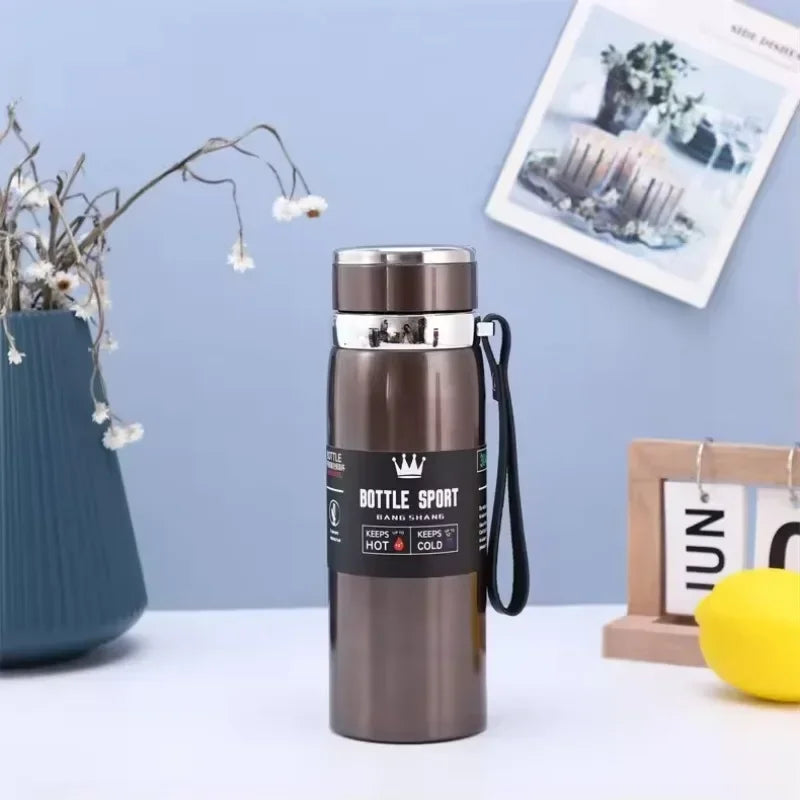 Vacuum Insulated Thermos Water Bottle with Wide Mouth Cup, BPA-Free Stainless Steel Water Bottles Flask for Cold & Hot Drink